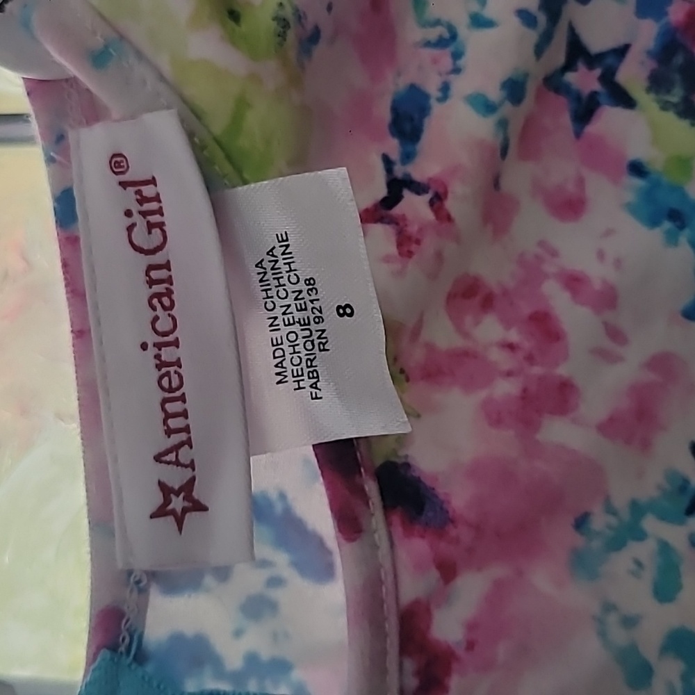 American Girl Colorful Dress With Sheer Trim Size 8 Girls - Picture 5 of 8